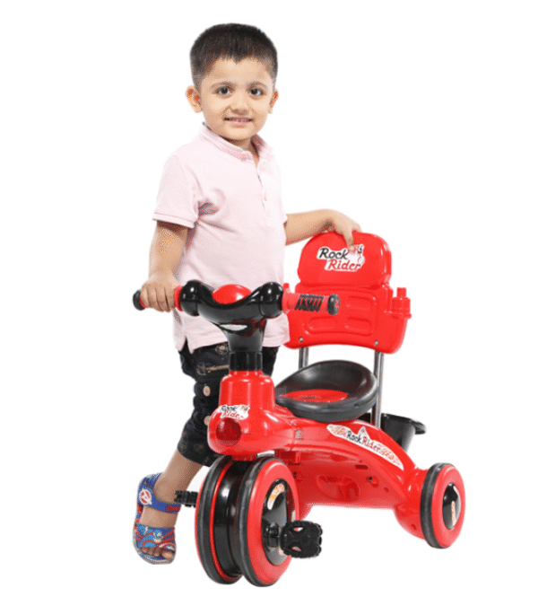 Rock Rider With Backrest 3Y Red & Black