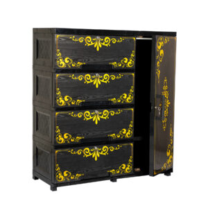 কালো কাঠের আরএফএল ওয়ার্ডরোব কিং